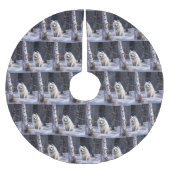 Amerikaanse Eskimo laat het sneeuwen Kerstmis Kerstboom Rok (Voorkant)