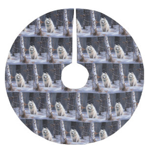 Amerikaanse Eskimo laat het sneeuwen Kerstmis Kerstboom Rok