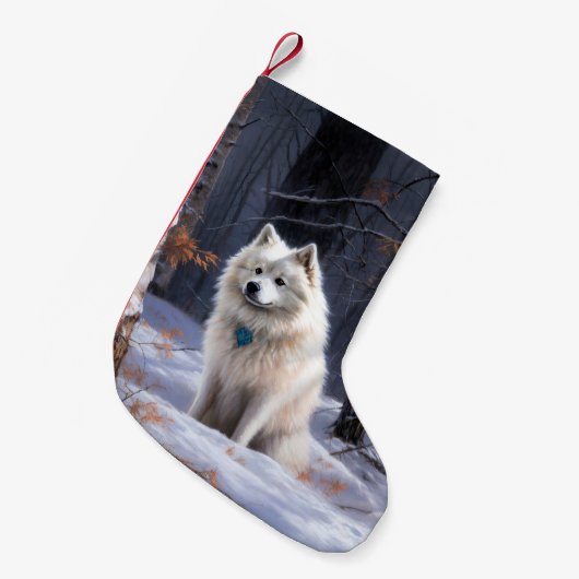 Amerikaanse Eskimo laat het sneeuwen Kerstmis Kleine Kerstsok (Voorkant (Hangend))