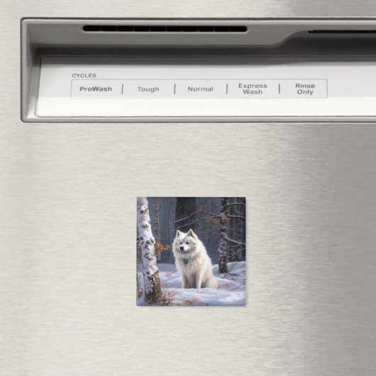 Amerikaanse Eskimo laat het sneeuwen Kerstmis Magneet (Insitu (Vaatwasser))