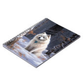 Amerikaanse Eskimo laat het sneeuwen Kerstmis Notitieboek (Linkerzijde)