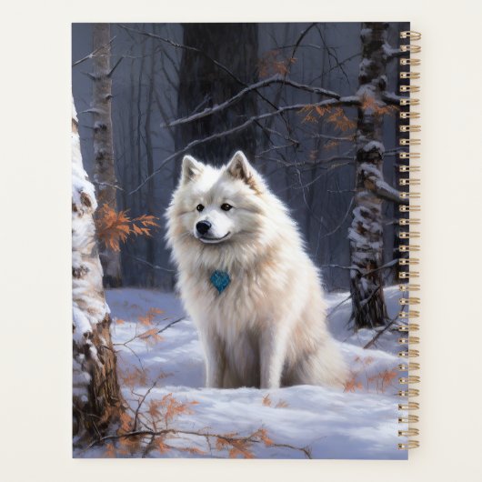 Amerikaanse Eskimo laat het sneeuwen Kerstmis Planner (Achterkant)