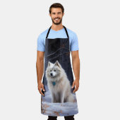 Amerikaanse Eskimo laat het sneeuwen Kerstmis Schort (Gedragen)