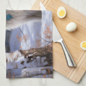 Amerikaanse Eskimo laat het sneeuwen Kerstmis Theedoek (Quarter Fold)