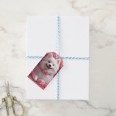 Amerikaanse Eskimo met Rozen - Valentijnsdag Cadeaulabel (Met Touw)