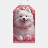 Amerikaanse Eskimo met Rozen - Valentijnsdag Cadeaulabel (Voorkant)