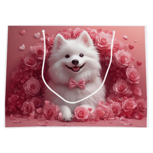 Amerikaanse Eskimo met Rozen - Valentijnsdag Groot Cadeauzakje (Voorkant)