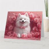 Amerikaanse Eskimo met Rozen - Valentijnsdag Kaart (Voorkant)