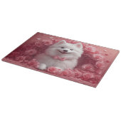 Amerikaanse Eskimo met Rozen - Valentijnsdag Snijplank (Hoek)