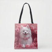 Amerikaanse Eskimo met Rozen - Valentijnsdag Tote Bag (Voorkant)