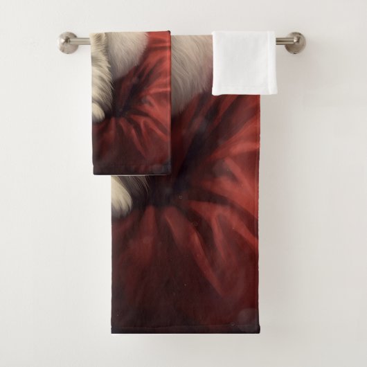 Amerikaanse Eskimo met Sinterklaas Feestelijke Ker Bad Handdoek (Insitu)