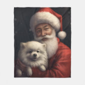 Amerikaanse Eskimo met Sinterklaas Feestelijke Ker Fleece Deken (Voorkant)