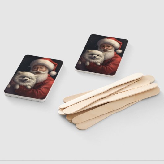 Amerikaanse Eskimo met Sinterklaas Feestelijke Ker Handwaaier (Niet-gemonteerd)