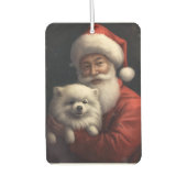 Amerikaanse Eskimo met Sinterklaas Feestelijke Ker Luchtverfrisser (Voorkant)