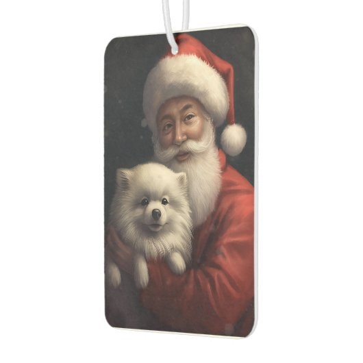 Amerikaanse Eskimo met Sinterklaas Feestelijke Ker Luchtverfrisser (Links)