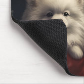 Amerikaanse Eskimo met Sinterklaas Feestelijke Ker Muismat (Hoek)