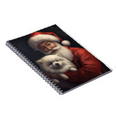 Amerikaanse Eskimo met Sinterklaas Feestelijke Ker Notitieboek (Rechterzijde)