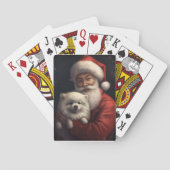 Amerikaanse Eskimo met Sinterklaas Feestelijke Ker Pokerkaarten (Achterkant)