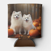 Amerikaanse Eskimo Puppy Herfst Delight Pompoen Blikjeskoeler (Voorkant)