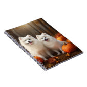 Amerikaanse Eskimo Puppy Herfst Delight Pompoen Notitieboek (Rechterzijde)