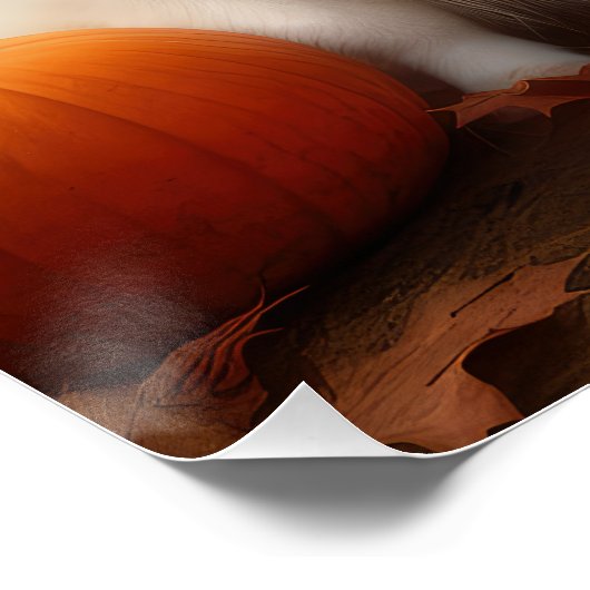 Amerikaanse Eskimo Puppy Herfst Delight Pompoen Perfect Poster (Hoek)