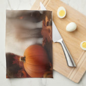 Amerikaanse Eskimo Puppy Herfst Delight Pompoen Theedoek (Quarter Fold)