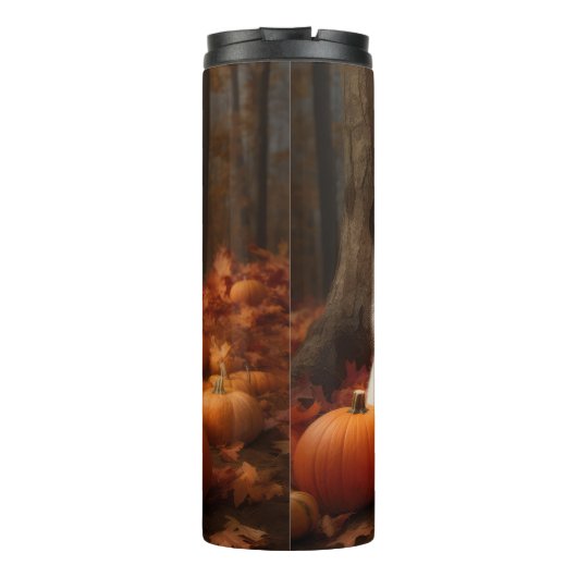 Amerikaanse Eskimo Puppy Herfst Delight Pompoen Thermosbeker (Achterkant)