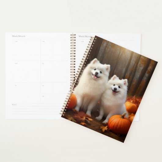 Amerikaanse Eskimo Puppy Herfst Plezier Pompoen Planner (Display)