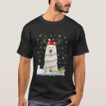 Amerikaanse Eskimo Santa Christmas Lights Hondenli T-shirt<br><div class="desc">Amerikaanse Eskimo Santa Christmas Lights Hondenliefhebber Xmas Pajama</div>