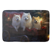 Amerikaanse Eskimo Snowy Sleigh Kerst Decor Badmat (Voorkant)