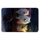 Amerikaanse Eskimo Snowy Sleigh Kerst Decor Magneet (Horizontaal)