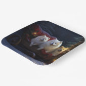 Amerikaanse Eskimo Snowy Sleigh Kerst Decor Papieren Bordje (Gebogen)