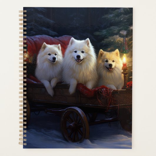 Amerikaanse Eskimo Snowy Sleigh Kerst Decor Planner (Voorkant)