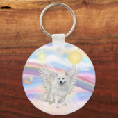 Amerikaanse Eskimo Spitz Sleutelhanger (Voorkant)