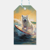 Amerikaanse Eskimo Strand Surfen Schilderij  Cadeaulabel (Achterkant)