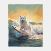 Amerikaanse Eskimo strand surfen schilderij Fleece Deken (Voorkant)