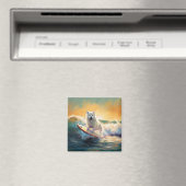 Amerikaanse Eskimo strand surfen schilderij Magneet (Insitu (Vaatwasser))