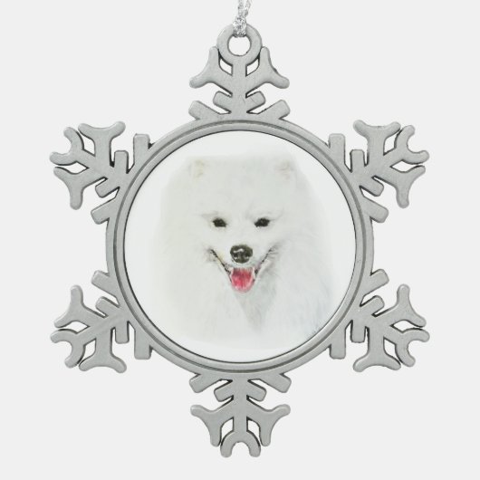 Amerikaanse Eskimo Tin Sneeuwvlok Ornament (Voorkant)