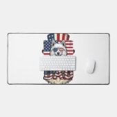 Amerikaanse Eskimo Vader Patriottische Vintage Hon Bureaumat (Keyboard & Muis)