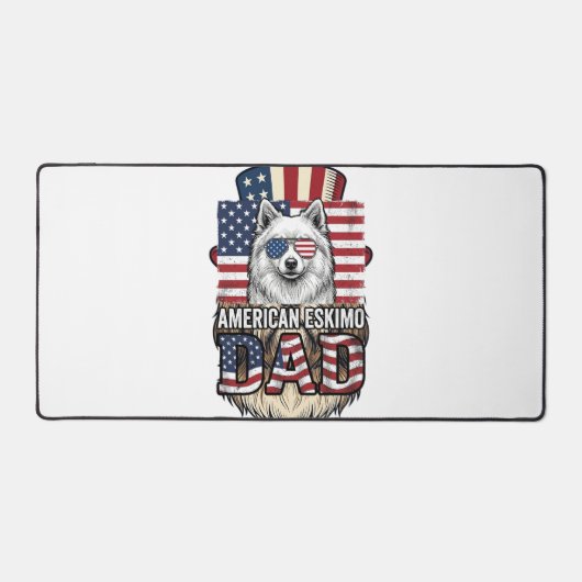Amerikaanse Eskimo Vader Patriottische Vintage Hon Bureaumat (Voorkant)