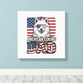 Amerikaanse Eskimo Vader Patriottische Vintage Hon Canvas Afdruk (Insitu (Houten vloer))