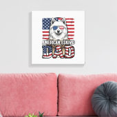 Amerikaanse Eskimo Vader Patriottische Vintage Hon Canvas Afdruk (Insitu (Woonkamer))