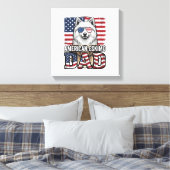 Amerikaanse Eskimo Vader Patriottische Vintage Hon Canvas Afdruk (Insitu (Slaapkamer))