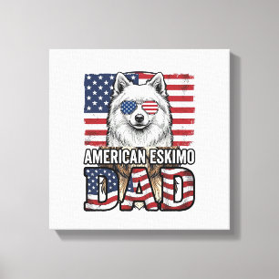 Amerikaanse Eskimo Vader Patriottische Vintage Hon Canvas Afdruk