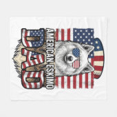 Amerikaanse Eskimo Vader Patriottische Vintage Hon Fleece Deken (Voorkant (Horizontaal))