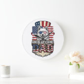 Amerikaanse Eskimo Vader Patriottische Vintage Hon Grote Klok (Huis)