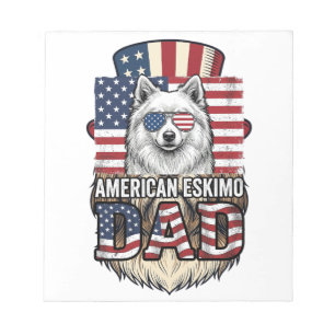 Amerikaanse Eskimo Vader Patriottische Vintage Hon Notitieblok