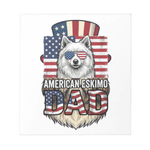 Amerikaanse Eskimo Vader Patriottische Vintage Hon Notitieblok