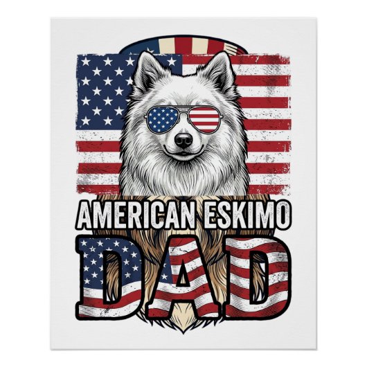 Amerikaanse Eskimo Vader Patriottische Vintage Hon Perfect Poster (Voorkant)