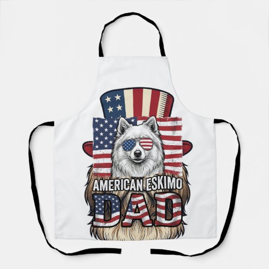Amerikaanse Eskimo Vader Patriottische Vintage Hon Schort (Voorkant)